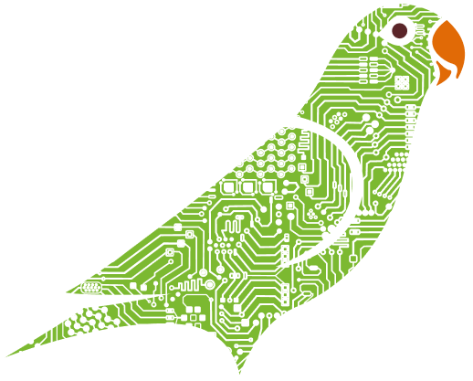 ADSI Technology circuit-board parrot logo mark